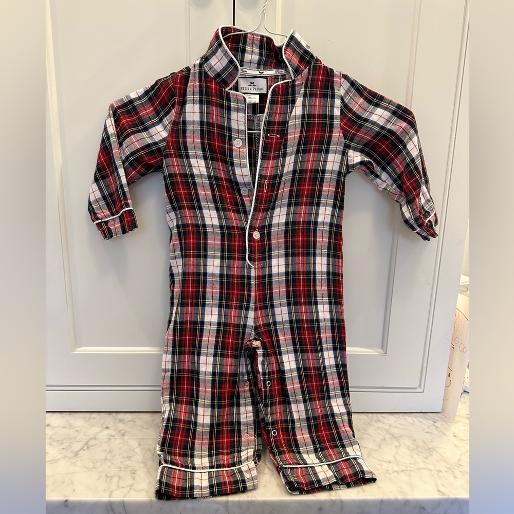 Like new Petite Plume Holiday Jammies 18/24 month.